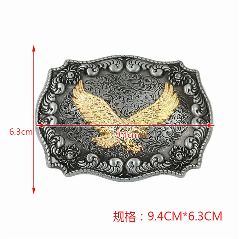 MASOP VOGU MASOP Western Vintage Gold Flying Eagle Cowboy Biker Belt Buckle Metal Men - Image 3